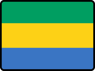 Fototapeta premium Gabon Flag Smooth rectangle icon