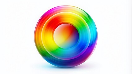 Fototapeta premium Colorful rainbow circle icon ideal for contemporary graphic design, dynamic backgrounds, logo concepts, and artistic symbols, serving as inspiration for color theory and visual creativity.