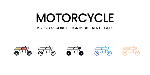 Motorcycle icons different stock vector illustration