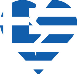Fototapeta premium Greece Flag On Broken Heart Icon