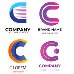 Letter alphabet logo N design Corporate business brand company abstract logo design collection