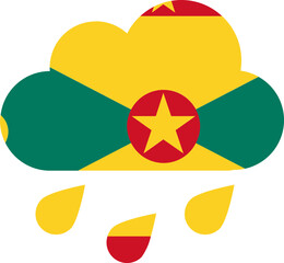 Grenada flag on Rain Drops Icon