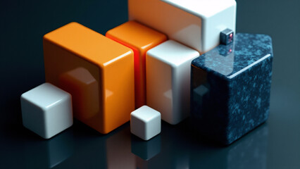 Obraz premium Abstract orange and blue background. Generative