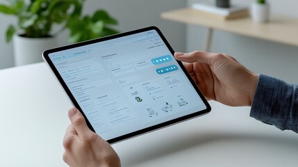 Interactive Customer Feedback Slider on Tablet