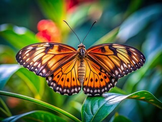 Obraz premium Elegant minimalist butterfly PNG featuring colorful, close-up photography perfect for nature lovers. High-resolution digital art with a transparent background, ideal for modern decor and graphic desig