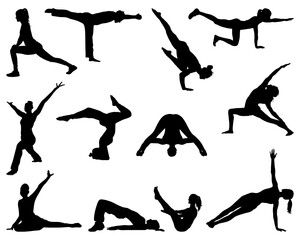 Yoga&Fitness Silhouettes SVG