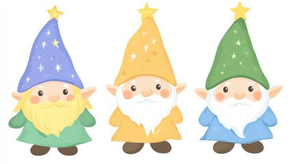 Fototapeta premium Collection of cute gnome character.