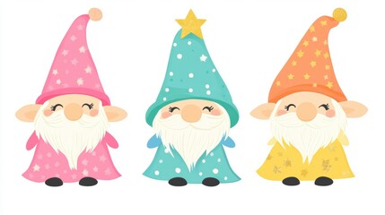 Fototapeta premium Collection of cute gnome character.