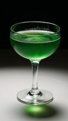 A stunning green cocktail served in a couple glasses