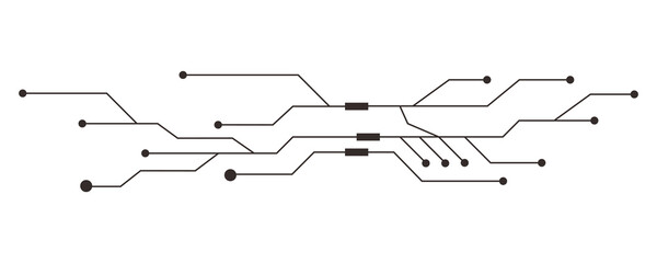 Circuit board line microchip, software. Integrated motherboard, connections. Innovative Electronic Network. Technology background, design elements geometric and connection system.
