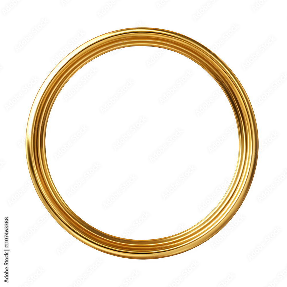 Poster Luxurious and elegant golden round frame isolated on transparent background, ideal for elevating visual projects