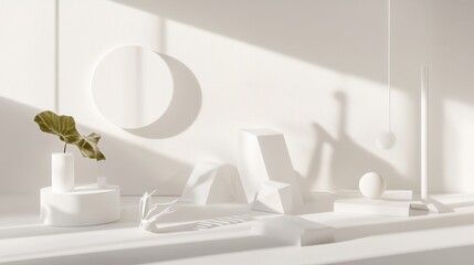 Monochrome Modernity: The Dynamic Interplay of Light and Shadow in 3D Geometric Art