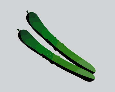 green cucumbers on gray background clip art preview
