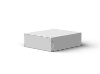 Naklejka premium Render of a rectangular sliding drawer box on a transparent background