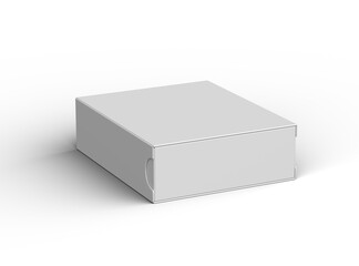 Render of a rectangular sliding drawer box on a transparent background