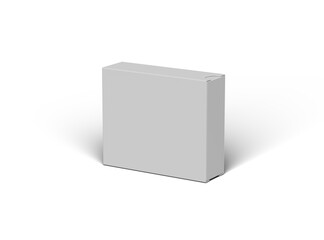 Render of a rectangular sliding drawer box on a transparent background