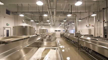 Obraz premium Interior of a modern industrial enterprise. 3d visualization