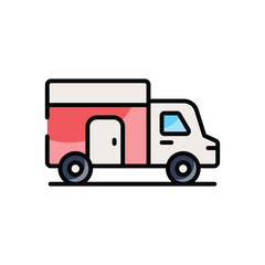 RV Camping vector icon