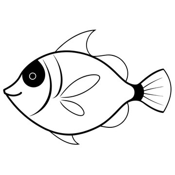 recommend clip art: Triggerfish Vector Illustration on White Background