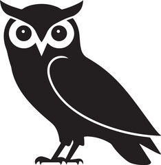 Owl silhouette icon vector on transparent background