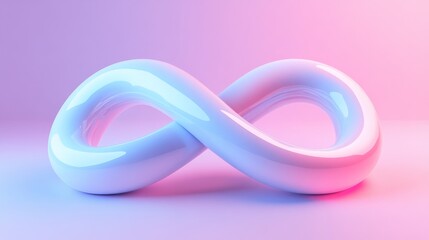 Fototapeta premium Futuristic infinity symbol, glowing loop art, abstract neon decor, modern design, infinity loop, digital glow artwork