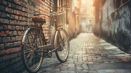 A Vintage Bicycle with Retro Details, Elegant Design, and Classic Features, Perfectly Displayed Outdoors