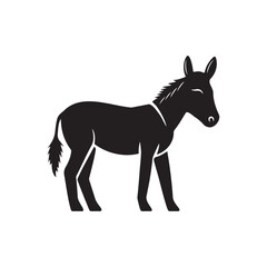 Obraz premium Cute donkey silhouette vector illustration