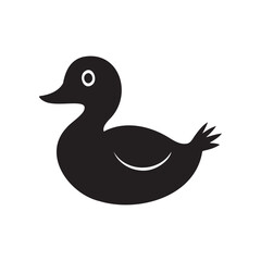 Obraz premium Cartoon duck silhouette vector illustration