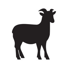 Farm goat silhouette vector illustration