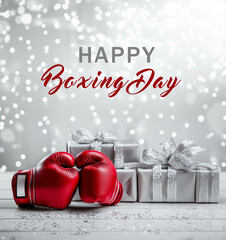 Boxing Gloves and Holiday Gifts for Boxing Day Celebrations