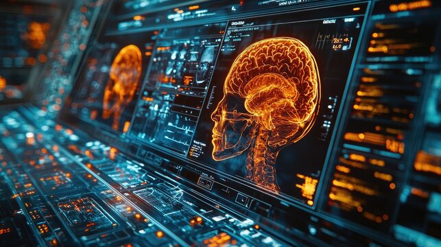 Advanced medical imaging of human head scans in a modern hospital environment	