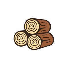 Isolated Wood log wooden timber tree icon logo symbol