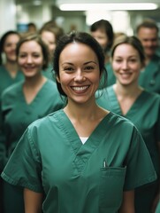 Fototapeta premium Nurses in Green Scrubs