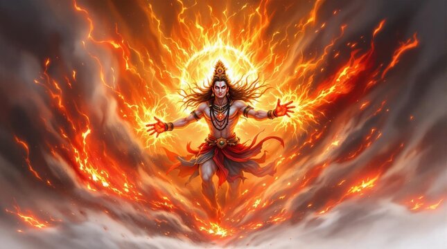 Lord Shiva in angry face for goddess sati 