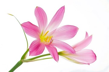 Fototapeta premium Zephyranthes Flower isolated on white background.close up.