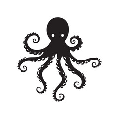 Octopus silhouette vector illustration