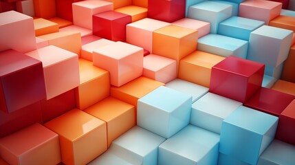 Geometric 3d smooth pastel shapes. Abstract background in light colour palette.