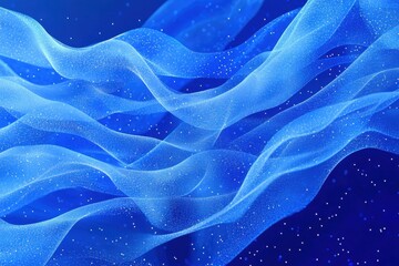 Fototapeta premium Animation of blue shapes transforming with light spots on a dark blue background