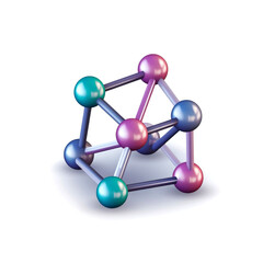Obraz premium 3D model of molecule structure.