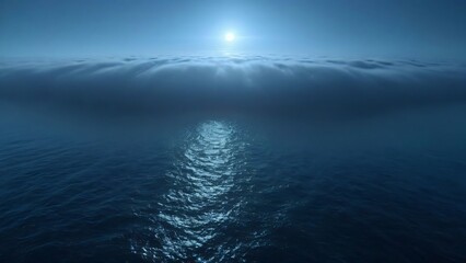 Fototapeta premium A panoramic view of a calm blue ocean