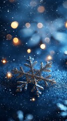 Fototapeta premium snowflake on bokeh background