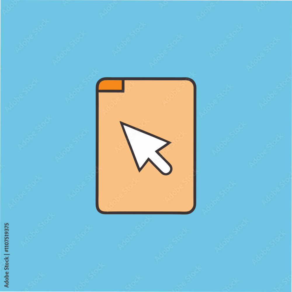 Aufkleber clicking website interface online document cursor pointer orange