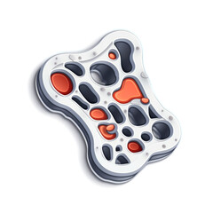 Obraz premium Abstract grey and orange climbing hold.