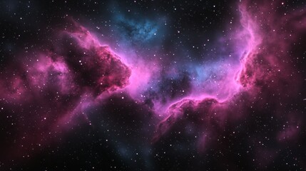 Fototapeta premium Stunning Cosmic Nebula with Vibrant Pink and Blue Colors in Space