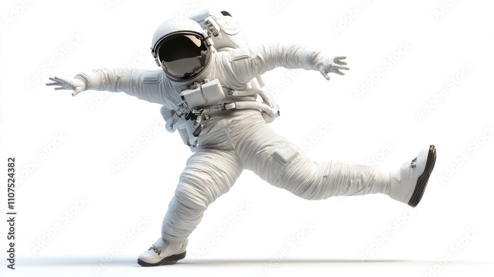 Aufkleber An astronaut in a spacesuit appears to be in motion, suggesting exploration or adventure.