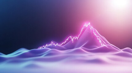 Digital Financial Market Trends Represented by Abstract Graphical Elements
