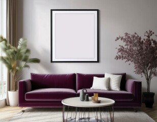 Stylish Living Room Poster Mockup with Artistic Flair and Thoughtful Design