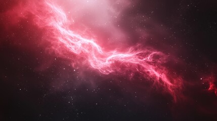 Obraz premium Ethereal Cosmic Nebula in Vibrant Pink and Red Hues