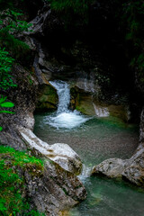 Hiking through the Giessenbach Gorge in Bavaria Germany