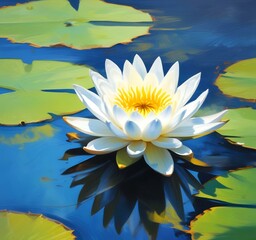 Illustration of water flower lily.